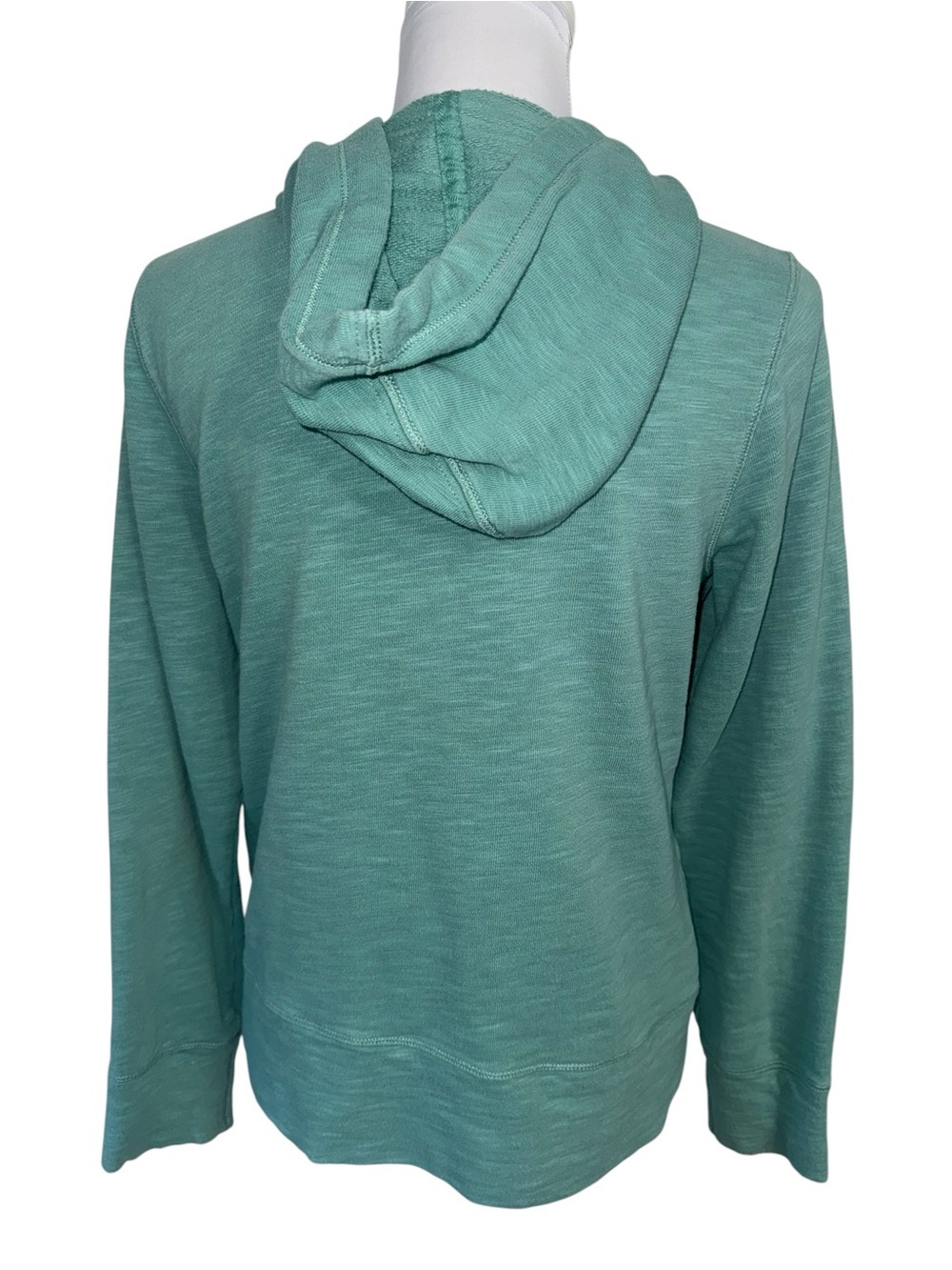 Eddie Bauer Women’s Medium Teal Full Zip Hoodie Embroidered Floral 100% Cotton - Picture 4 of 9